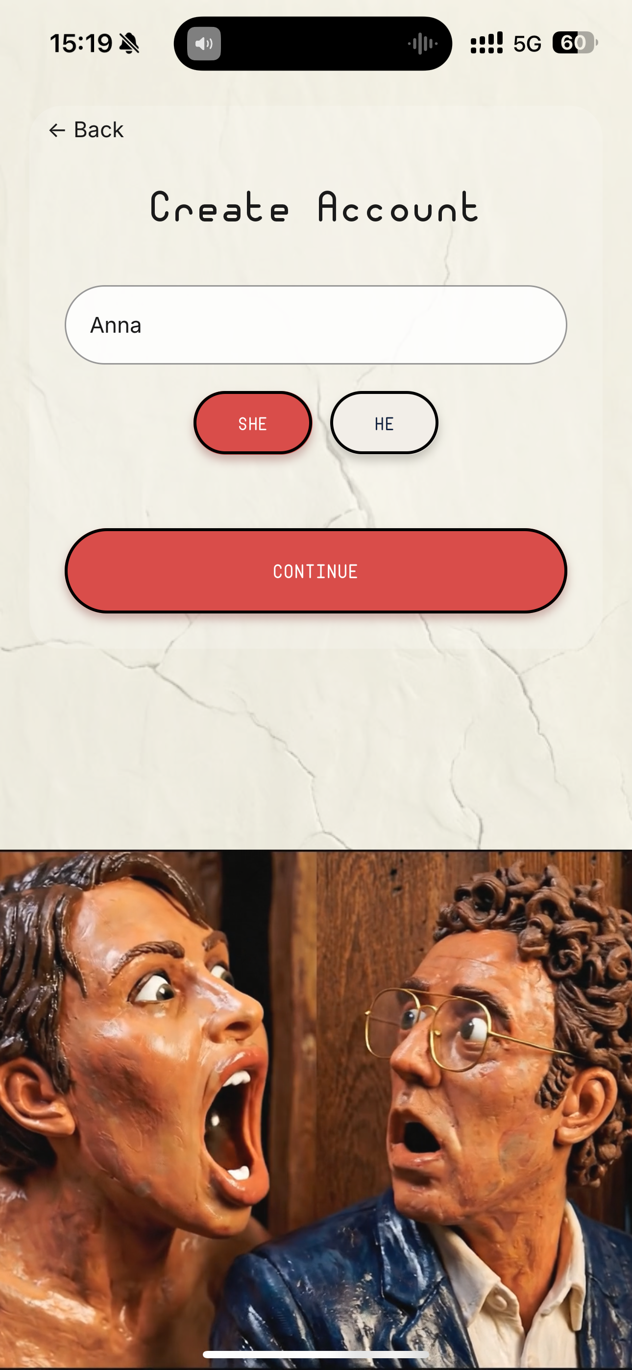 UNHINGED app screen 5